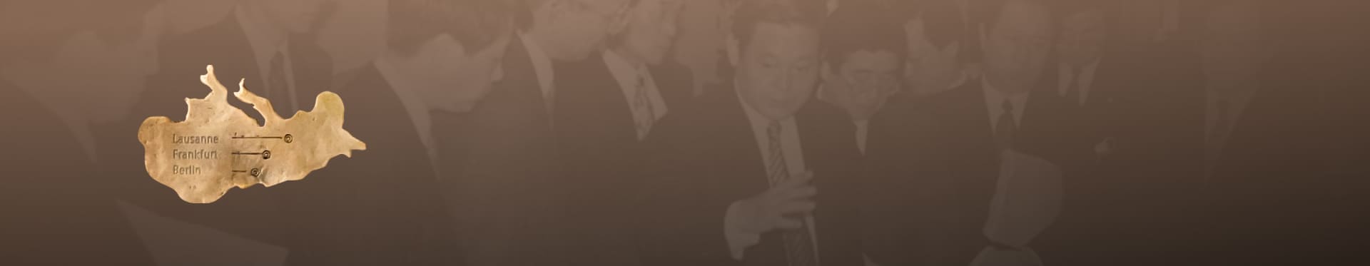 A relief map of major cities where Chairman Lee conducted training and meetings during the New Management Declaration, with a 1993 LA meeting photo.