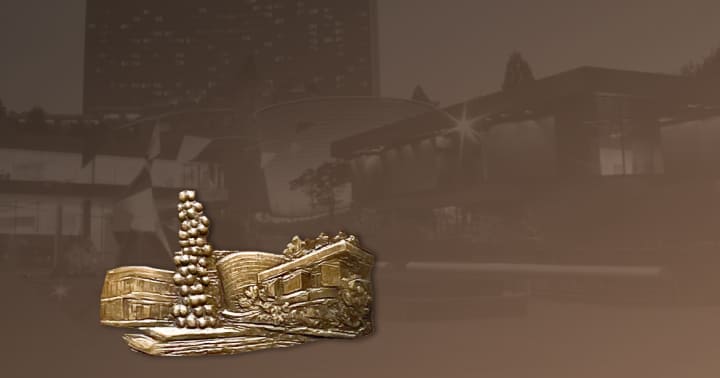 A relief and background photo of the Samsung Leeum Museum of Art in Hannam-dong Seoul.